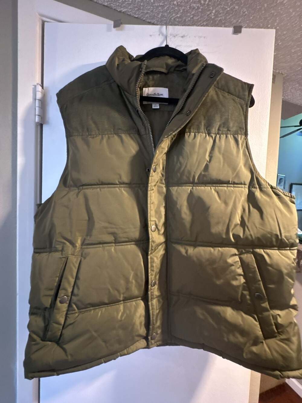 Goodfellow & Co Men's Midweight Puffer Sleeveless Jacket Green XL